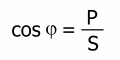 cos phi = P/S