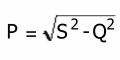 P = Wurzel(S^2 - Q^2)